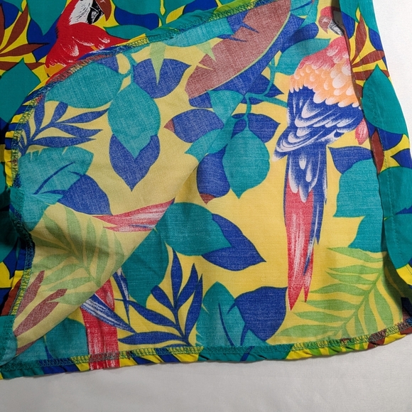 Jack Winter Petites Tropical Print Button Down Tunic Short Sleeve Size Small - Picture 5 of 11